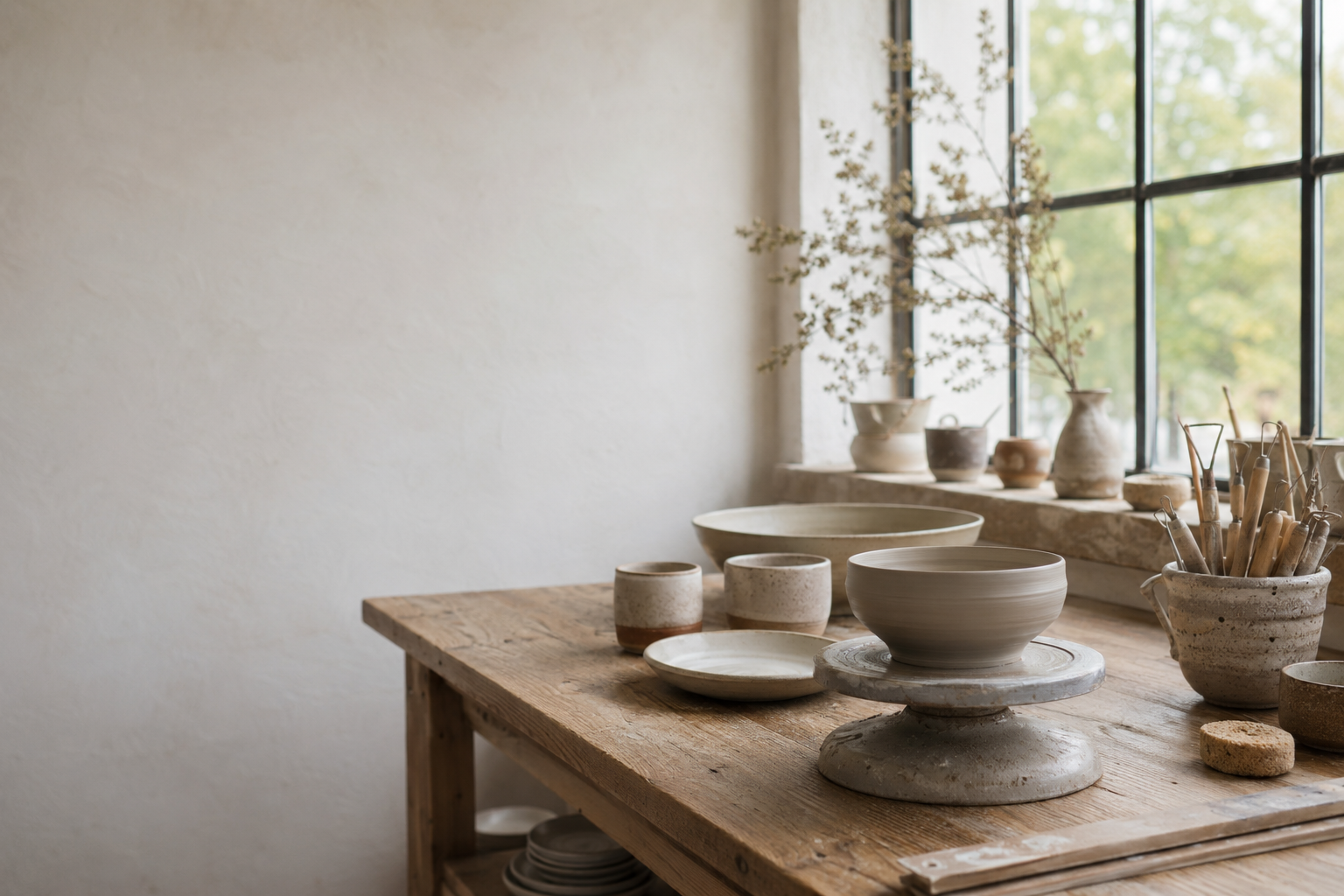Pottery studio parallax website preview
