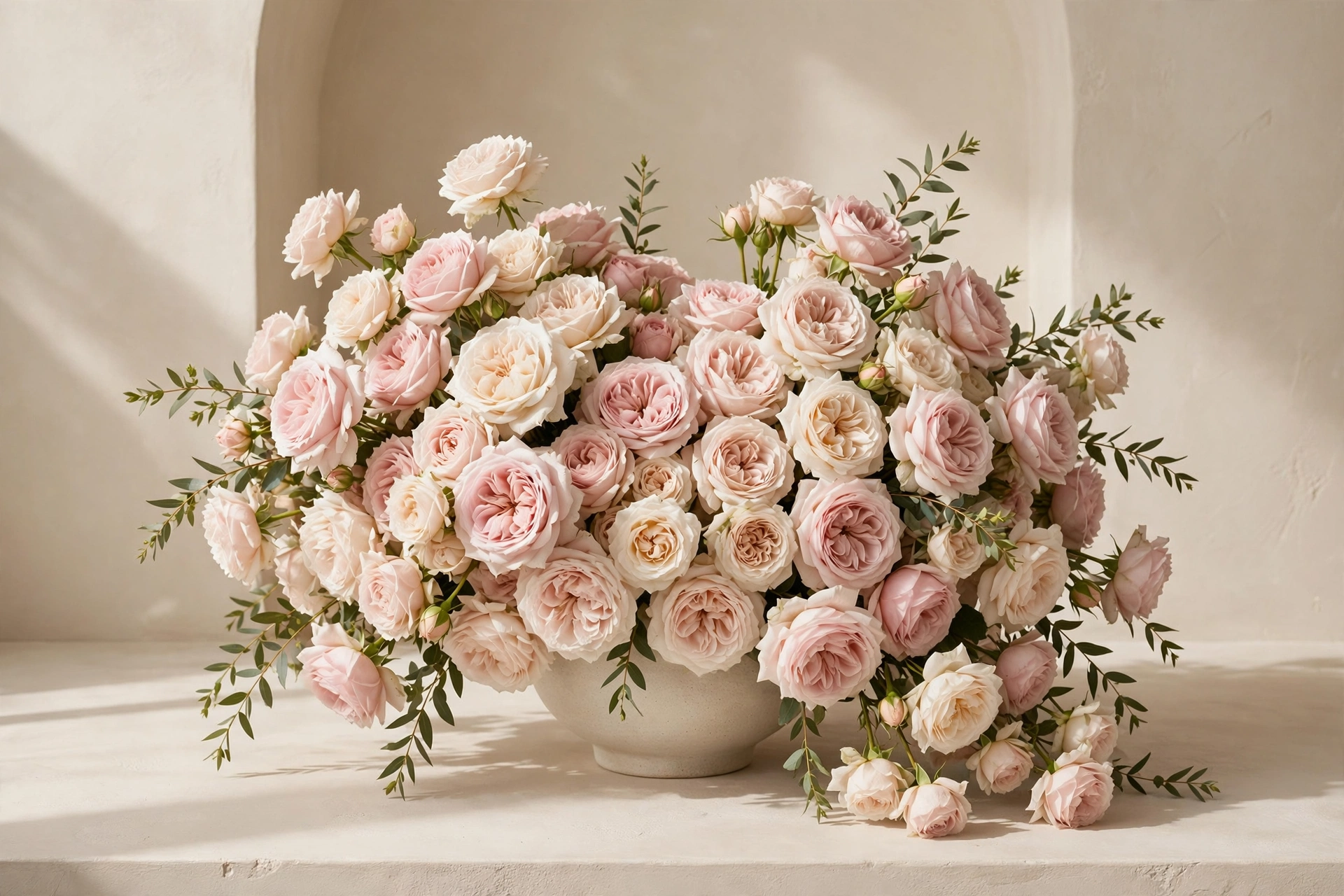 Romantic rose bouquet - blush garden roses
