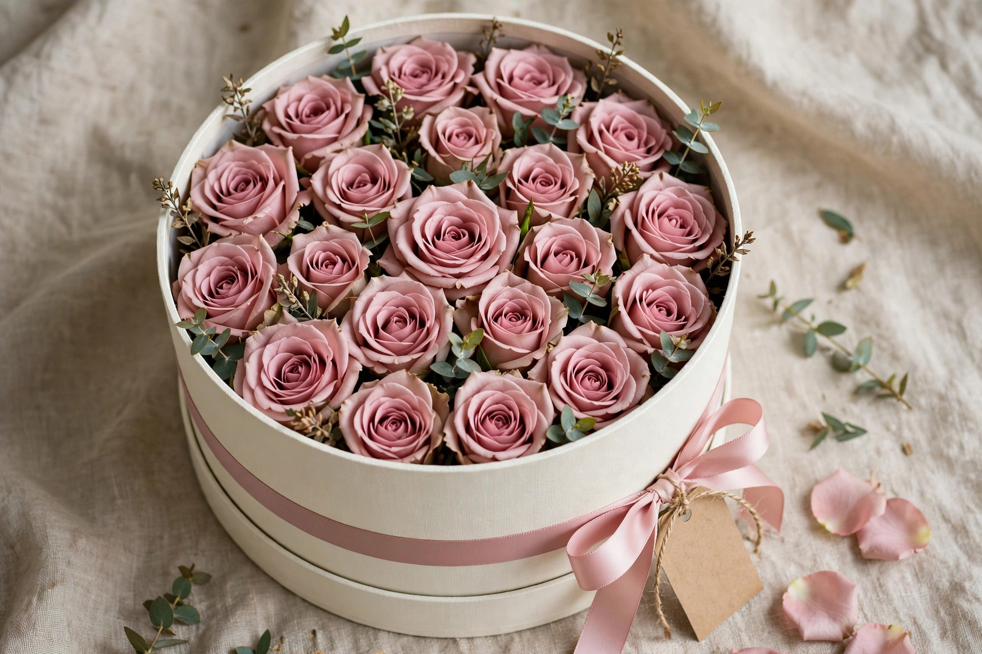 Floral hat box arrangement