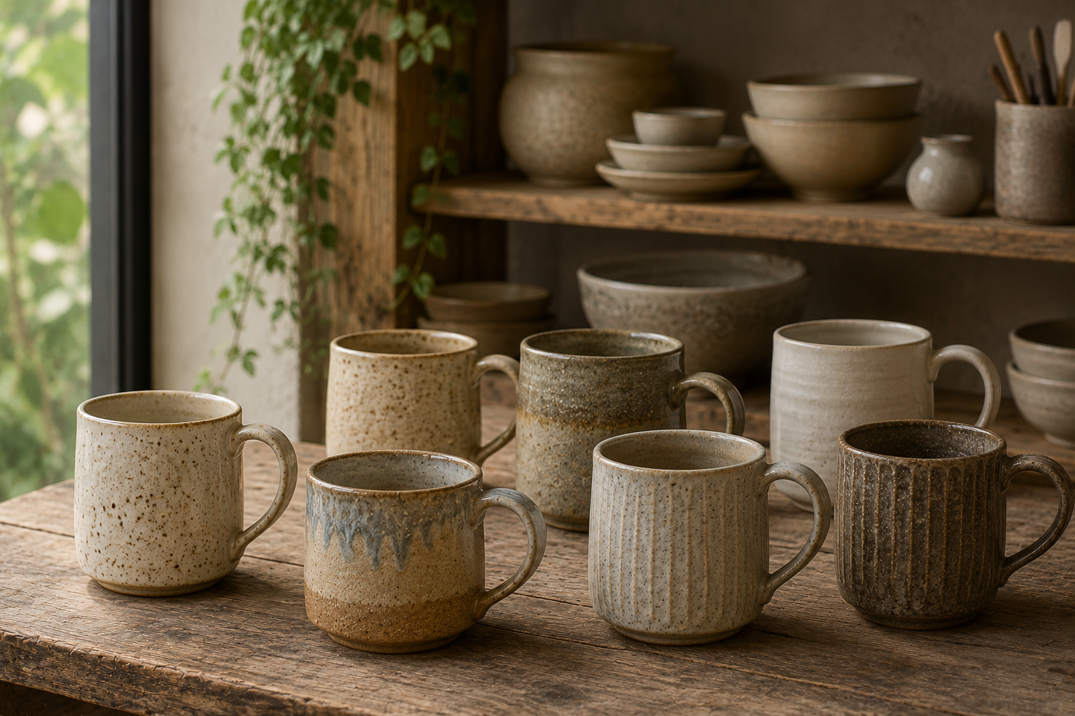 Stacked ceramic cups