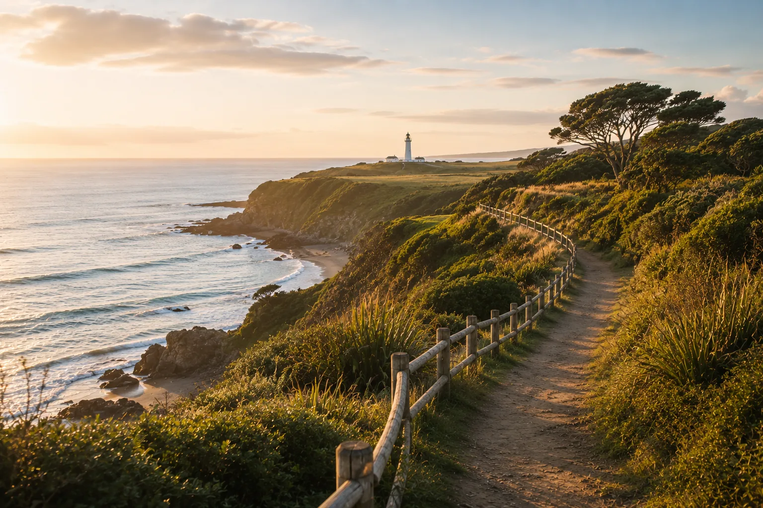 Coastal cliffs and ocean